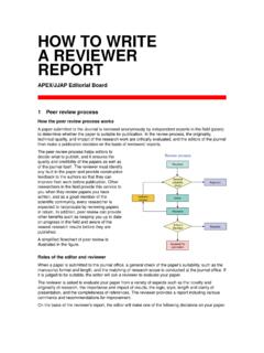HOW TO WRITE A REVIEWER REPORT - JSAP Journals