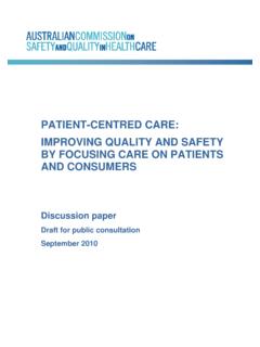 PATIENT-CENTRED CARE: IMPROVING QUALITY …