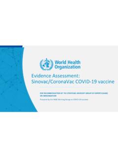 Evidence Assessment: Sinovac/CoronaVacCOVID-19 vaccine