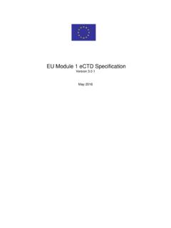 EU Module 1 eCTD Specification - Europa