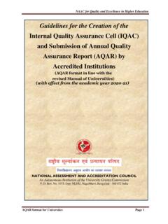 Internal Quality Assurance Cell (IQAC) and Submission of ...