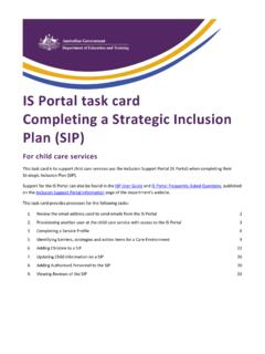 IS Portal task card Completing a Strategic Inclusion Plan ...