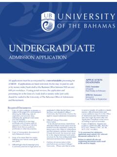 UNDERGRADUATE - University of the Bahamas