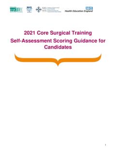 2021 Core Surgical Training Self-Assessment Scoring ...