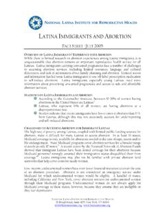 LATINA IMMIGRANTS AND ABORTION