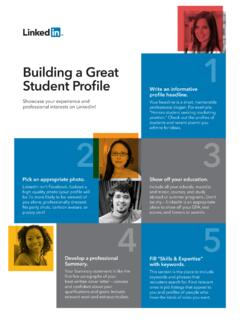 Building a Great 1 Student Proﬁle - LinkedIn