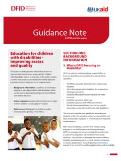 Education for children with disabilities: Improving access and …