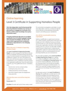 Online learning Level 3 Certificate in Supporting Homeless ...