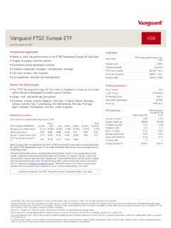 FTSE Europe ETF - The Vanguard Group