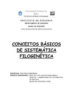 CONCEITOS B&#193;SICOS DE SISTEM&#193;TICA FILOGEN&#201;TICA