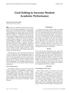Goal Setting to Increase Student Academic Performance - ed