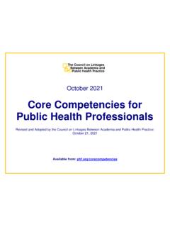 2021 Core Competencies for Public Health Professionals