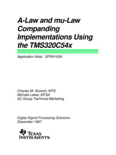 A-Law and mu-Law Companding Implementations …