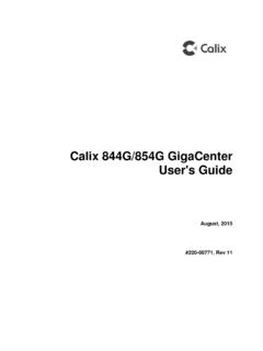 Calix 844G/854G GigaCenter User's Guide - Sea Ranch …