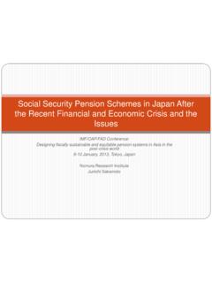Social Security Pension Schemes in Japan After the …