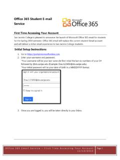 Office 365 Student E-mail Service - San Jac College