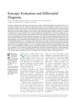 Syncope: Evaluation and Differential Diagnosis