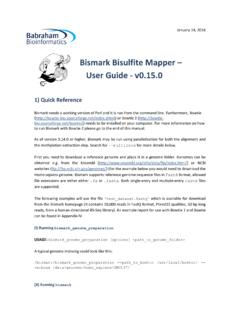 Bismark Bisulfite Mapper User Guide - v0.15