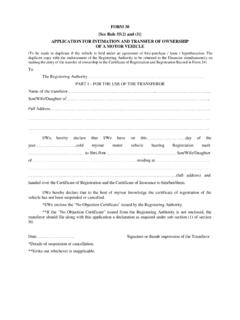 FORM 30 APPLICATION FOR INTIMATION AND TR AN SFER …