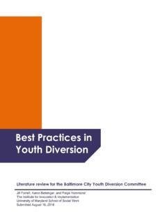 Best Practices in Youth Diversion - The Institute for ...