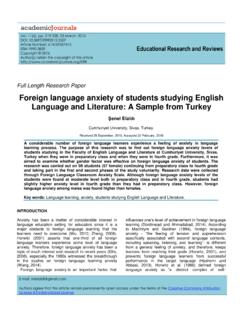 Foreign language anxiety of students studying English …