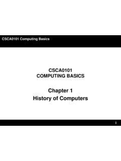Chapter 1 History of Computers - FTMS
