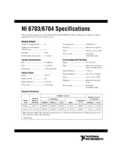 NI 6703/6704 Specifications