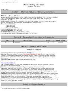 Material Safety Data Sheet Ethanol, 200 Proof