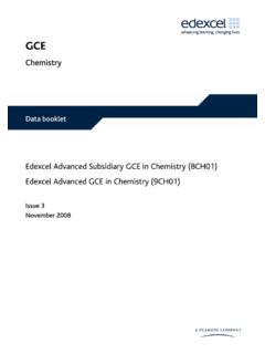 Transition from GCSE Science to GCE Chemistry