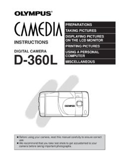 DIGITAL CAMERA D-360L - Olympus Corporation