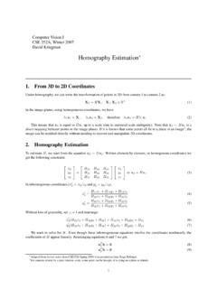 Homography Estimation - University of California, San Diego