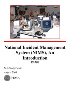 National Incident Management System (NIMS), An …
