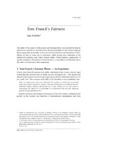 Tom Franck’s Fairness - European Journal of ...