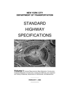 STANDARD HIGHWAY SPECIFICATIONS - New York City