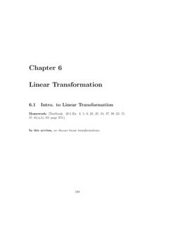 Chapter 6 Linear Transformation - University of Kansas
