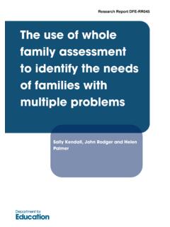 The use of whole family assessment to identify the needs ...