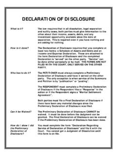 DECLARATION OF DISCLOSURE - Allen Law Corp