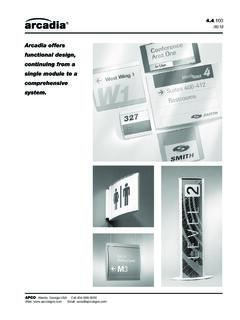 4.4 Arcadia - APCO - Architectural Sign Systems