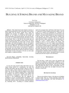 BUILDING A STRONG BRAND AND MANAGING …