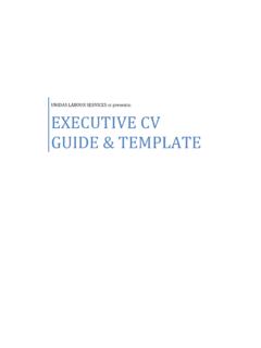 EXECUTIVE CV GUIDE &amp; TEMPLATE - Unidas