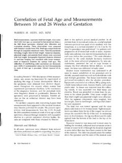 Correlation of Fetal Age and Measurements …