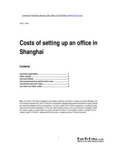Costs of setting up an office in Shanghai - WFOE