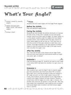 GEOMETRY What’s Your Angle? - Scholastic