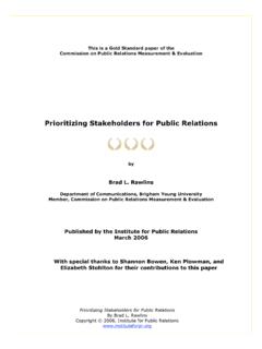 Prioritizing Stakeholders for Public Relations