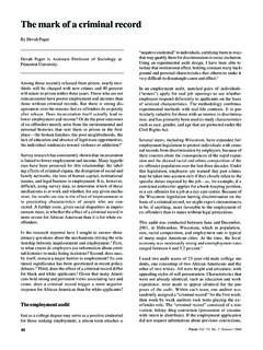 The mark of a criminal record - Institute for Research on ...