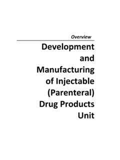 Overview Development and Manufacturing of Injectable ...