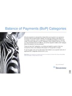 Balance of Payments (BoP) Categories