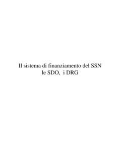 Il sistema di finanziamento del SSN le SDO, i DRG