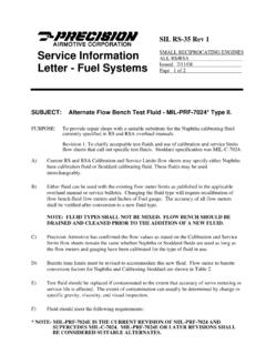 Service Information Letter - Fuel Systems