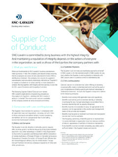 Supplier Code of Conduct - SNC-Lavalin